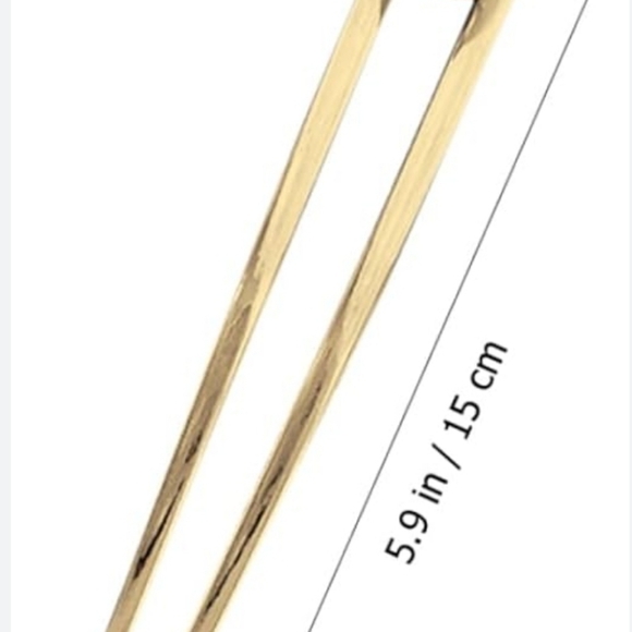 Hairpin u shaped golden with large pearl - Picture 2 of 3